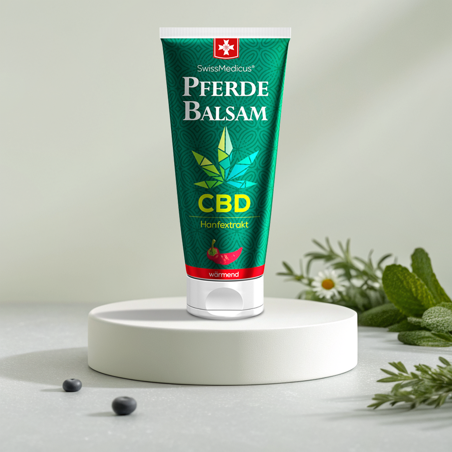 Verwarmende paardenbalsem met CBD